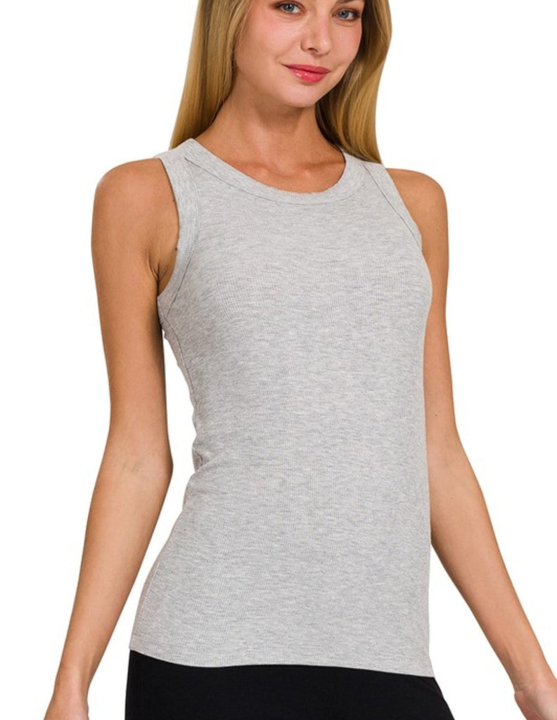 Ribbed round neck tank (3 colors)