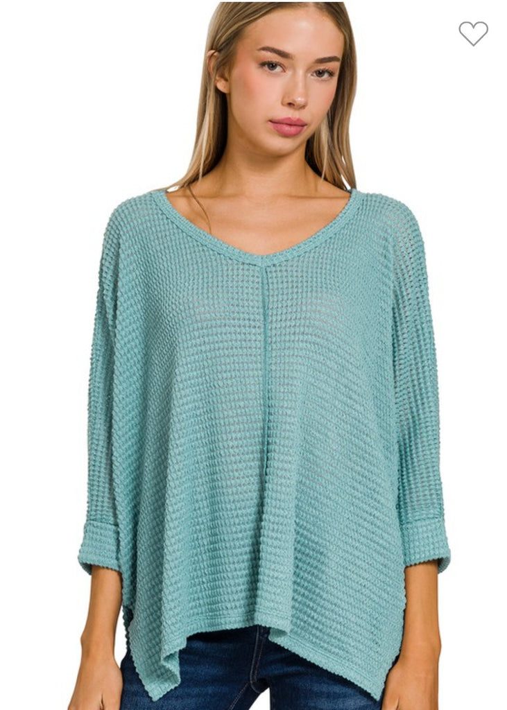 3/4 sleeve V-neck Sweater