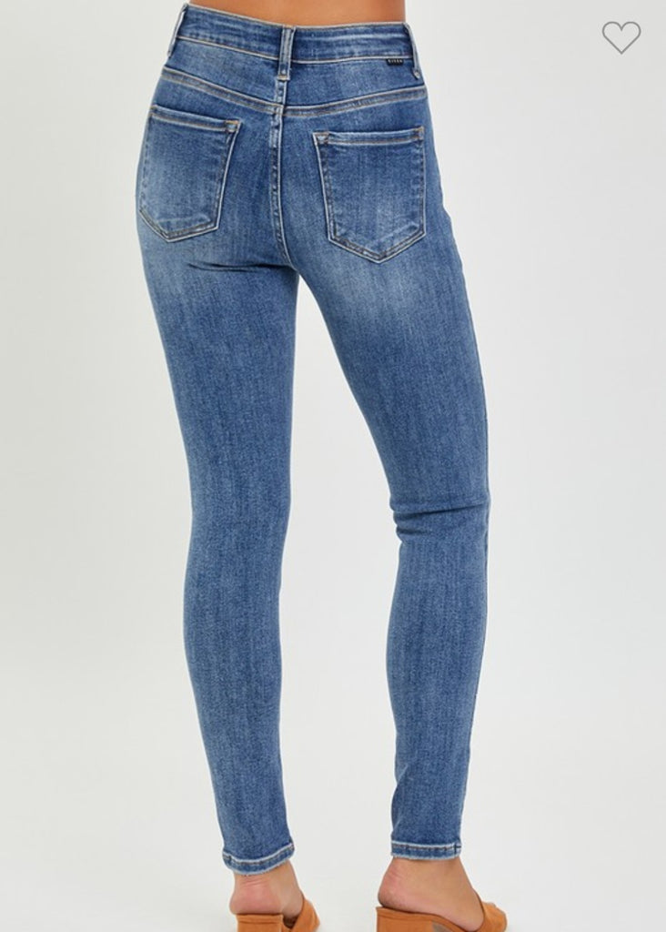 Risen Mid Rise Ankle Skinny Jeans