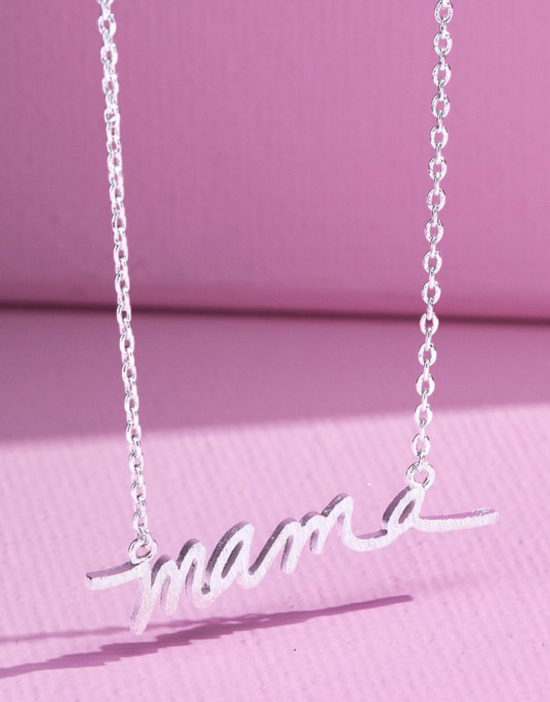 Silver Mama Pendant Necklace