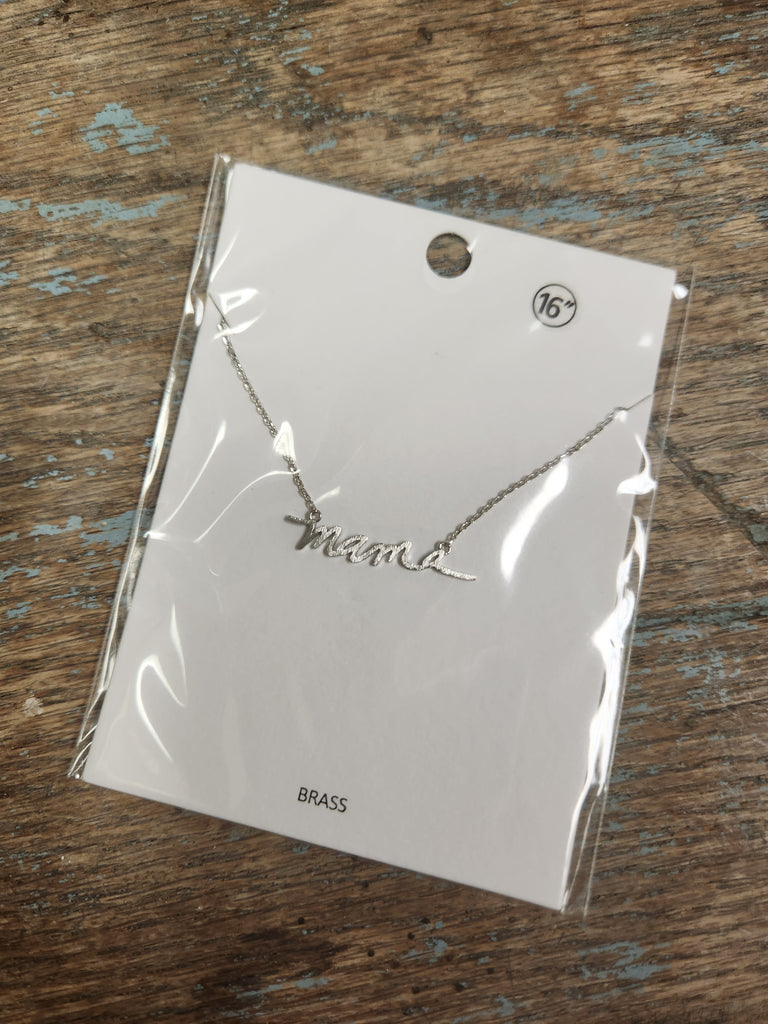 Silver Mama Pendant Necklace