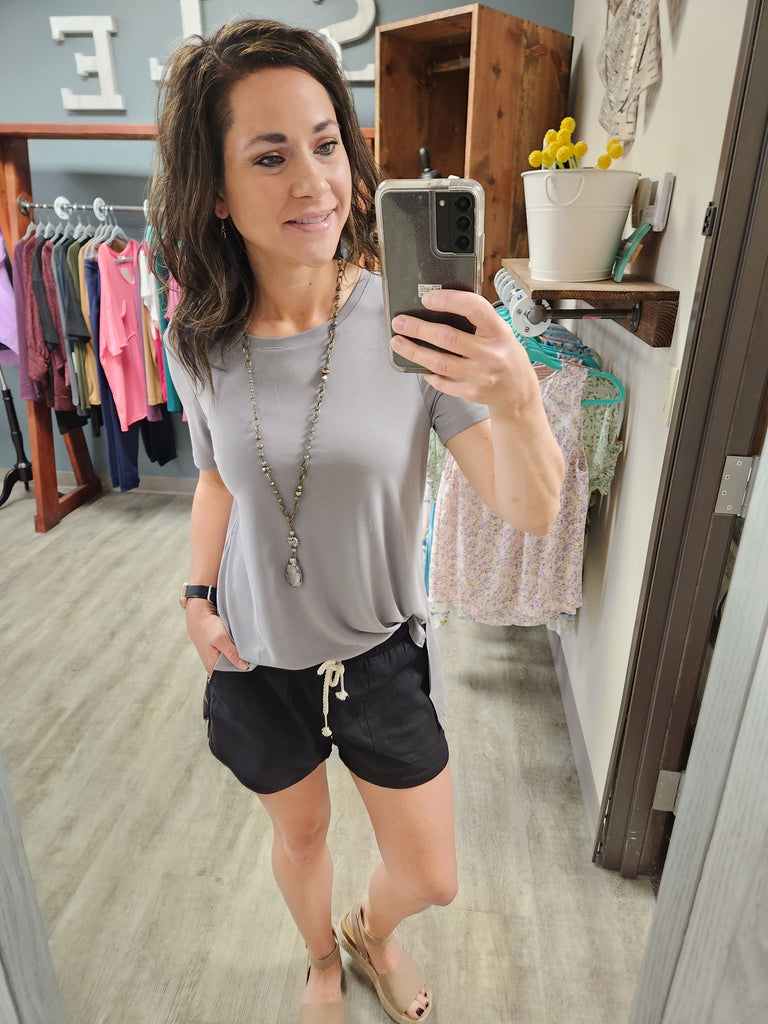 Boat Neck Knit Top (2 colors)