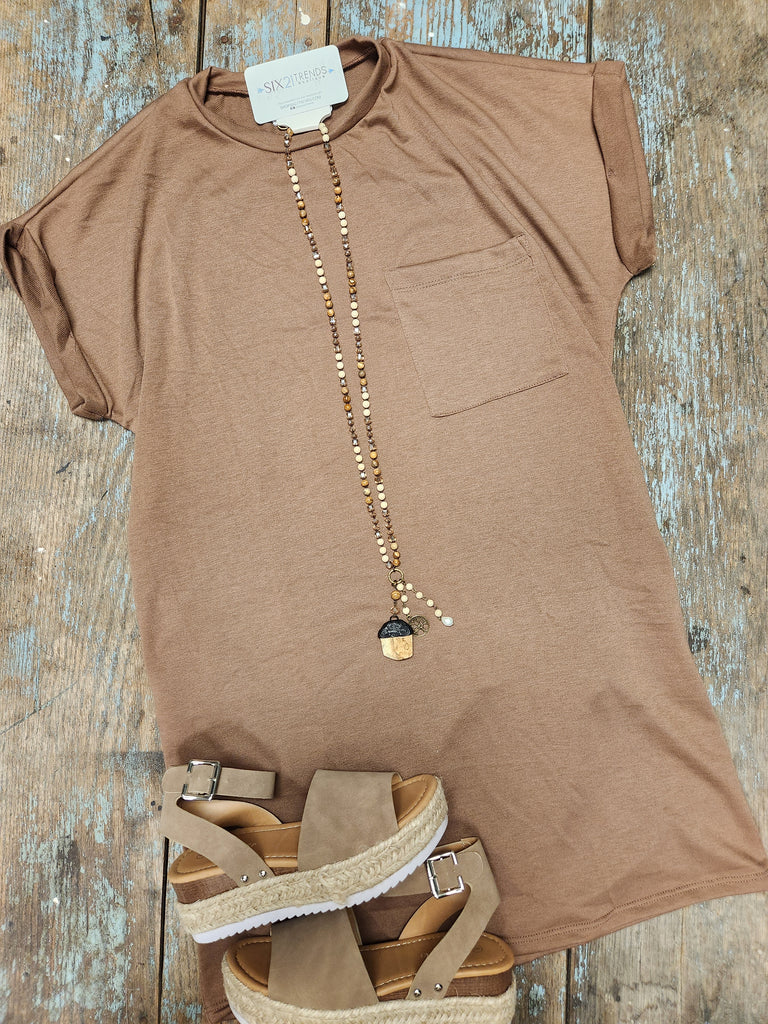 Dark Mocha Short Sleeve Dress