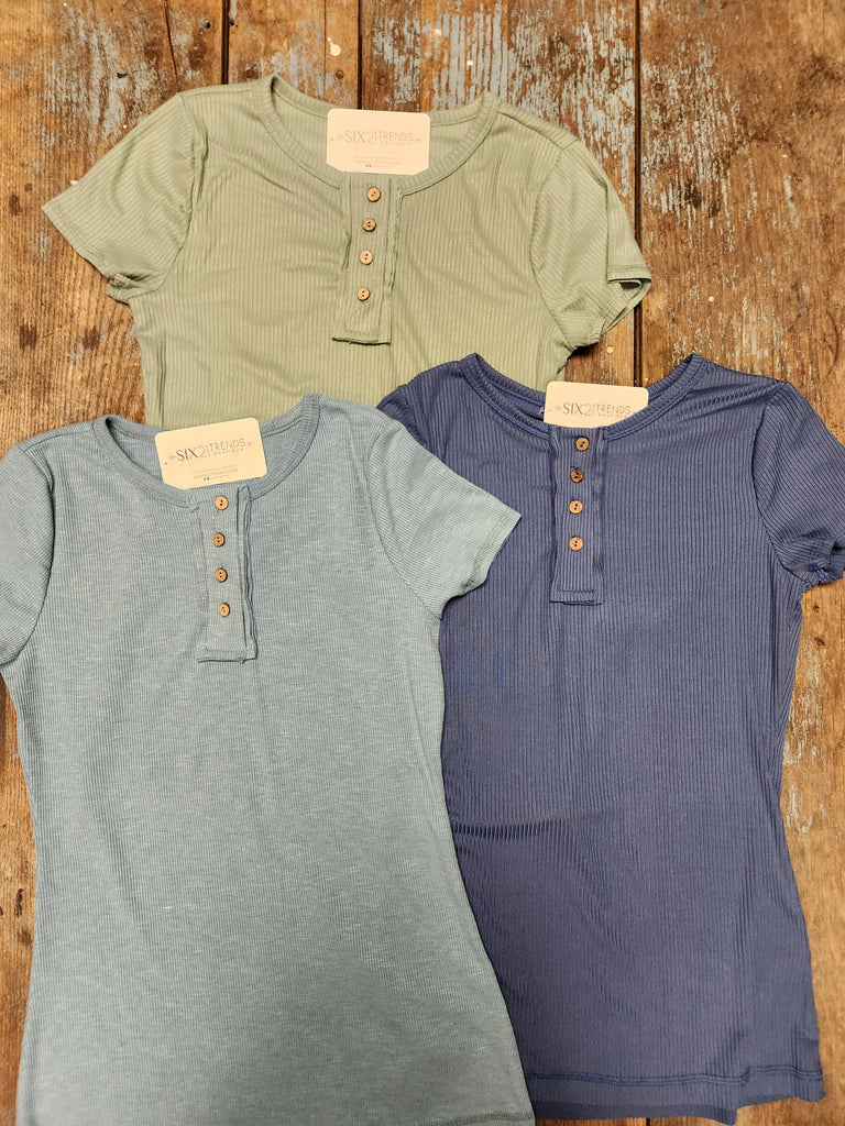 Henley Short Sleeve (3 colors)