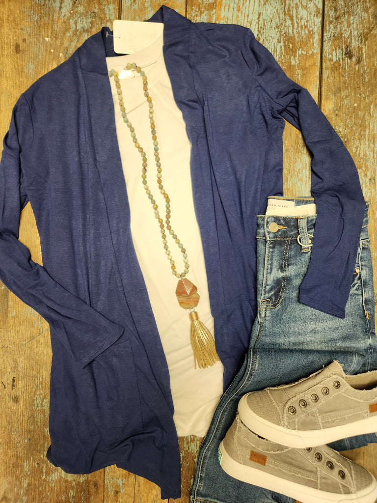 Slouchy Pocket Open Cardigan (2 colors)