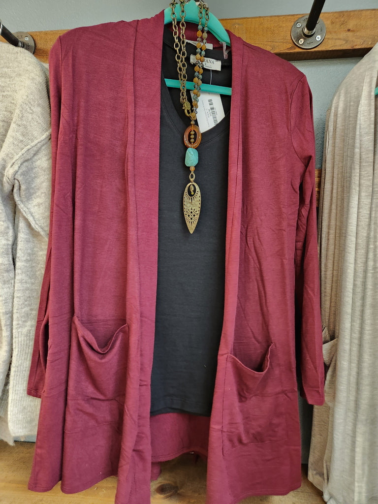 Slouchy Pocket Open Cardigan (2 NEW colors)