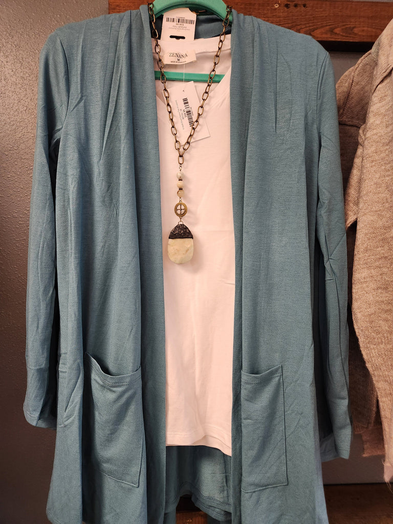 Slouchy Pocket Open Cardigan (2 NEW colors)
