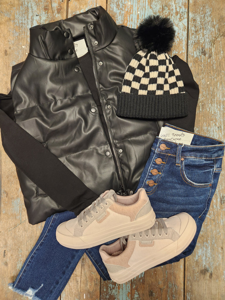High Neck Quilted Puffer Vest (2 colors)