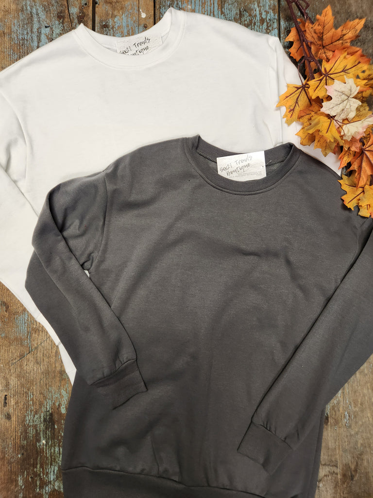 Long Sleeve French Terry Tunic Top (2 colors)