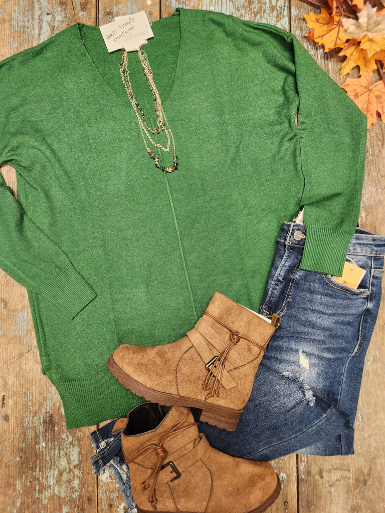 V-neck Front Seam Sweater (3 colors)