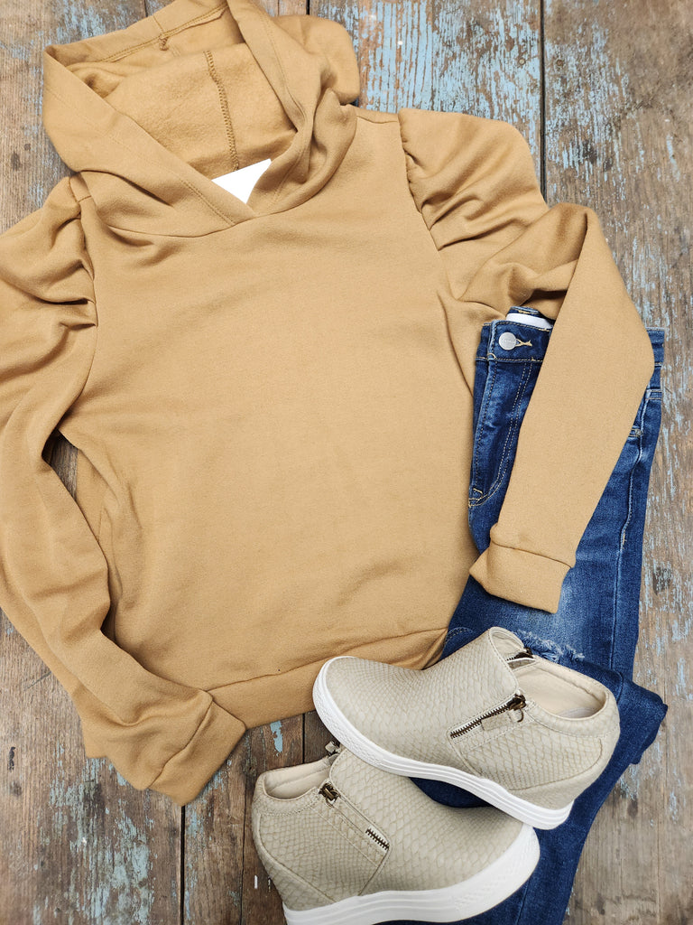 DOORBUSTER Long Puff Sleeve Warm-up Hoodie (2 colors)