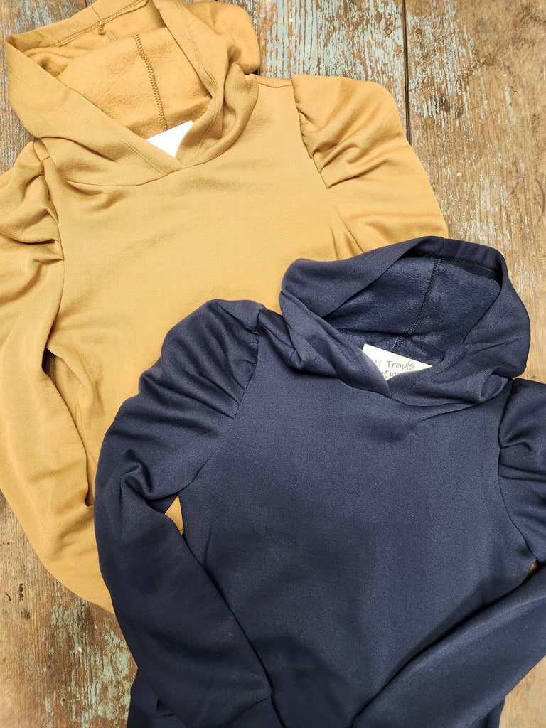 DOORBUSTER Long Puff Sleeve Warm-up Hoodie (2 colors)