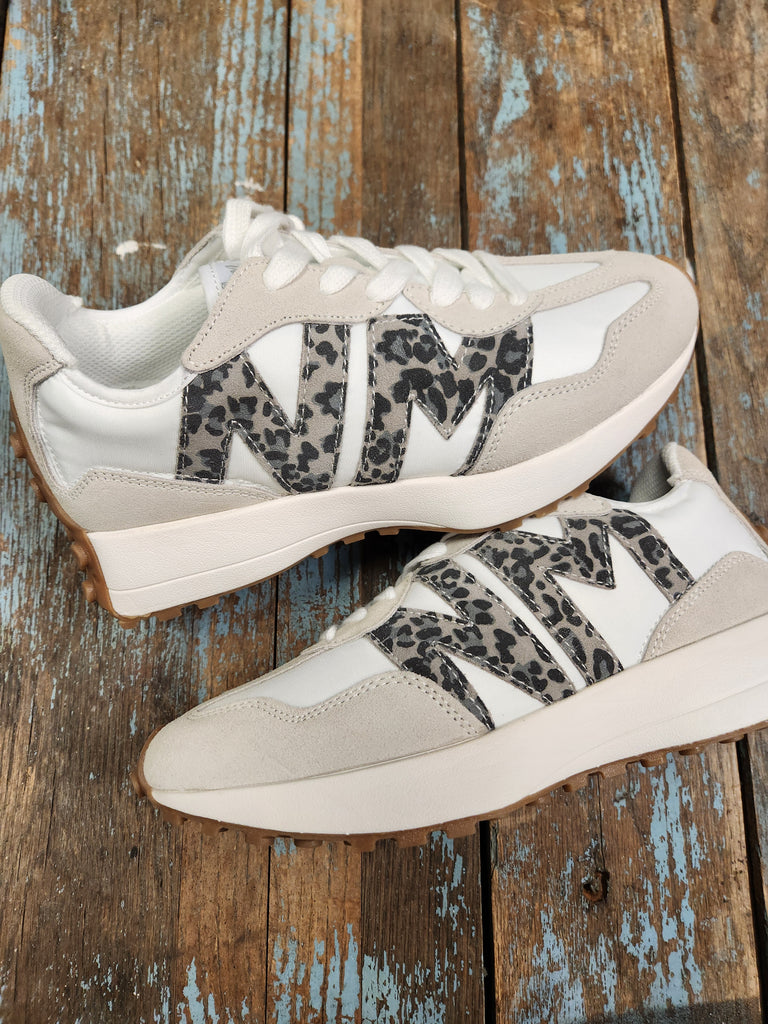 Grey leopard sneakers on sale