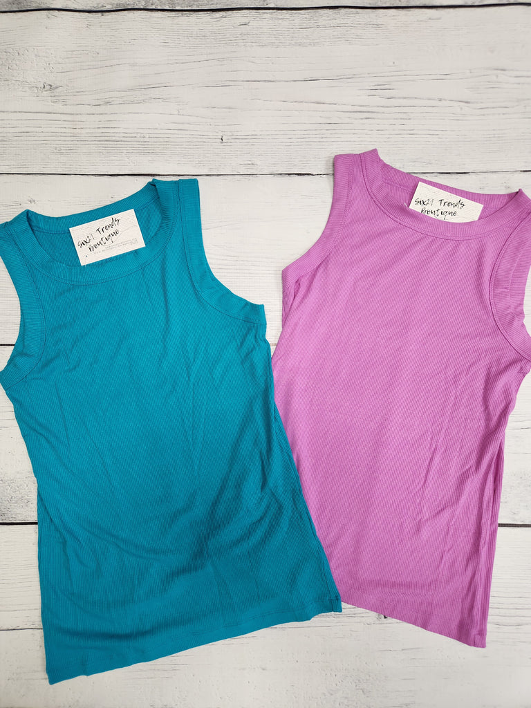 Ribbed round neck tank (2 NEW colors)