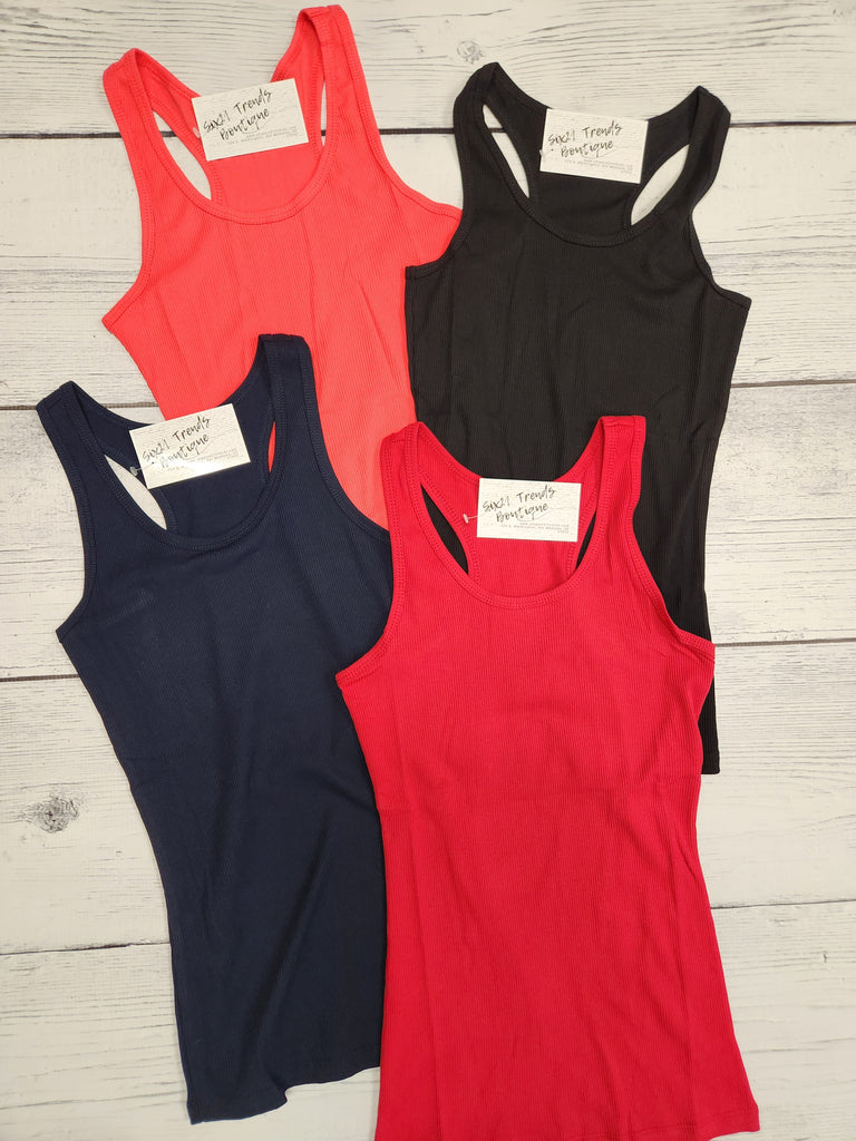 Racerback Rib Tank Top (4 colors)
