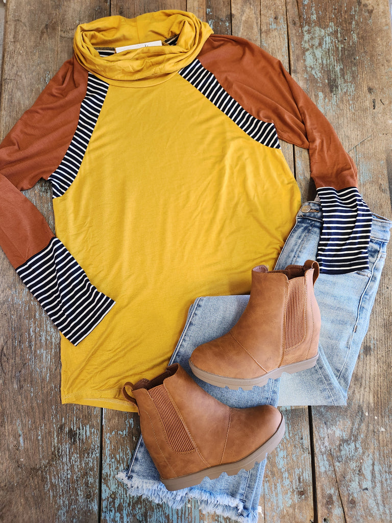 Stripe Raglan Long Sleeve Top
