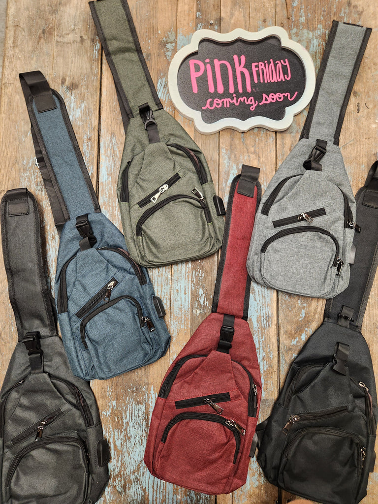 DOORBUSTER Charging Port Sling Bag (Multiple Colors)