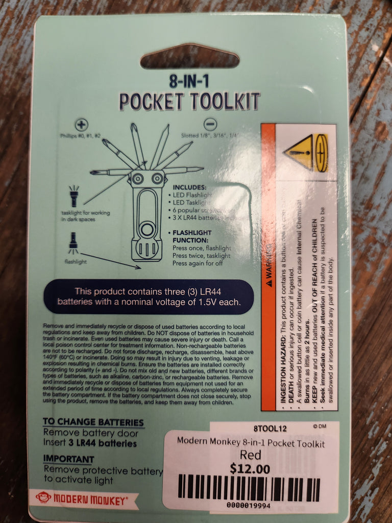 Modern Monkey 8-in-1 Pocket Toolkit