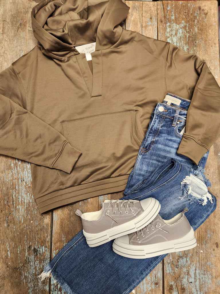 Java Mono B Elevated Pullover Henley Hoodie