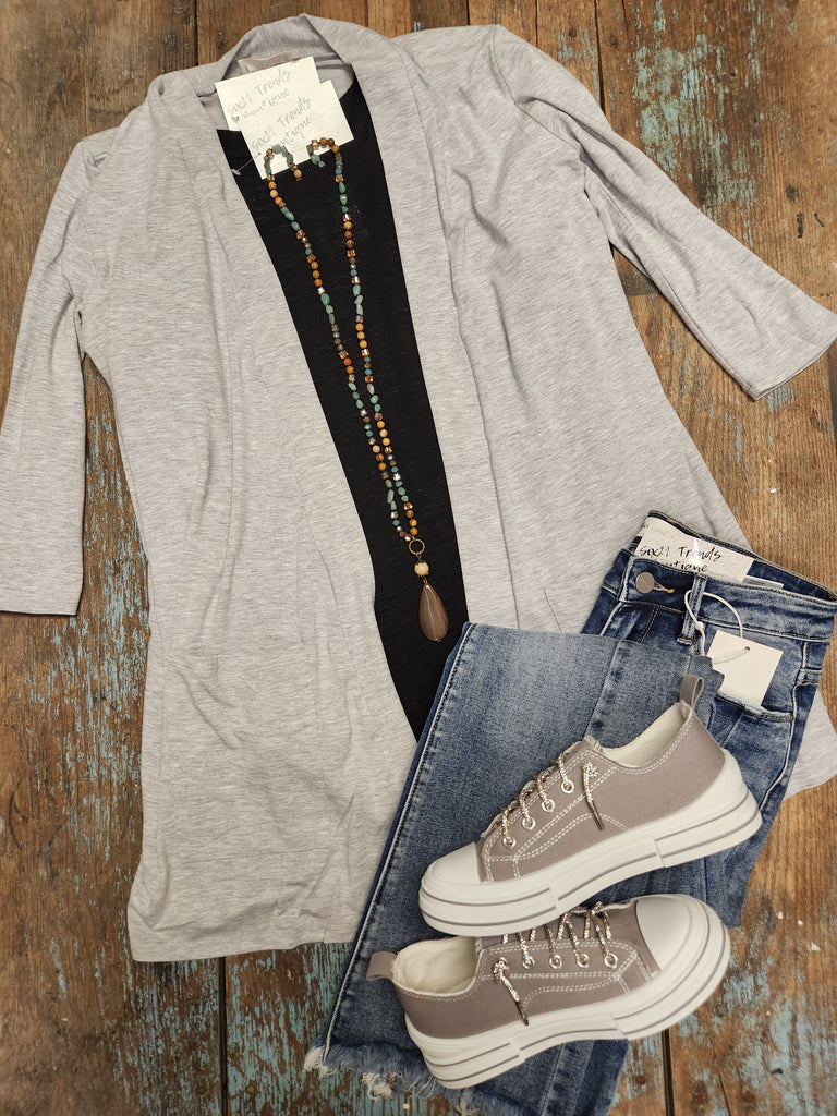 Slouchy Pocket Open Cardigan (2 colors)
