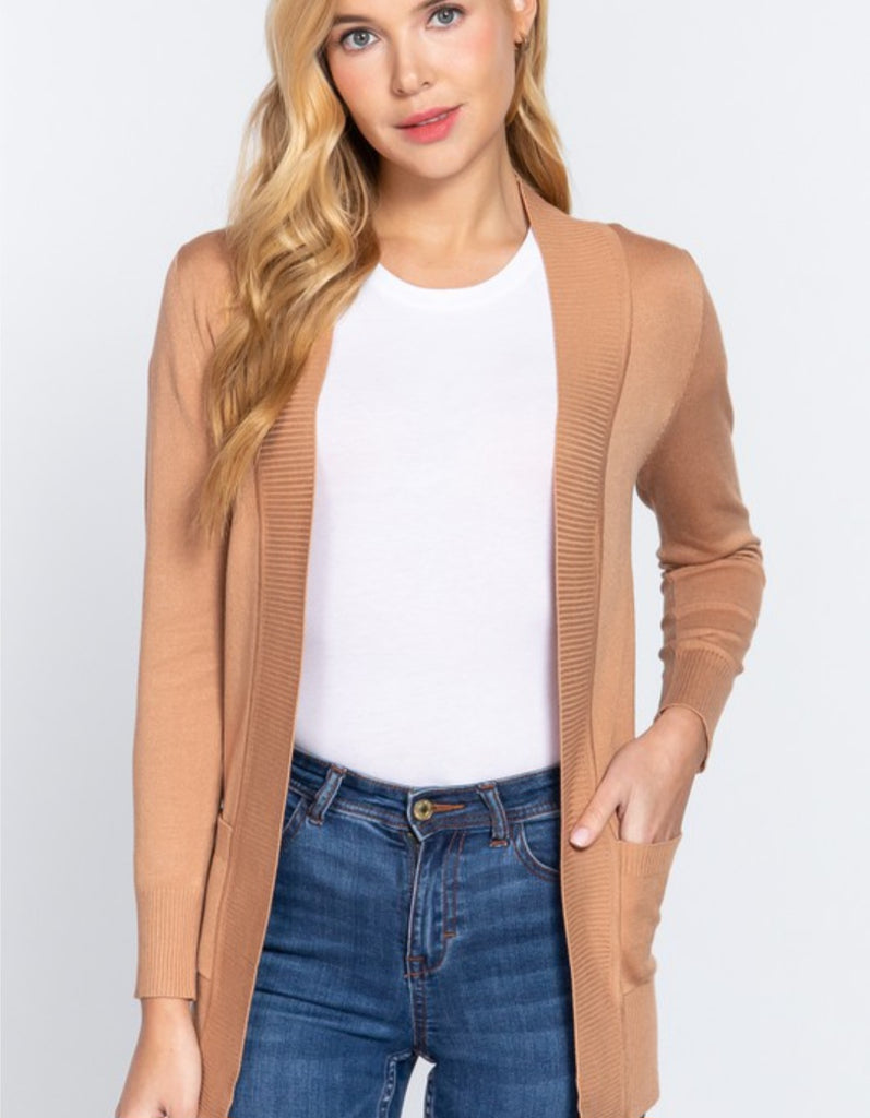 Open Sweater Cardigan w/ pockets (2 colors)