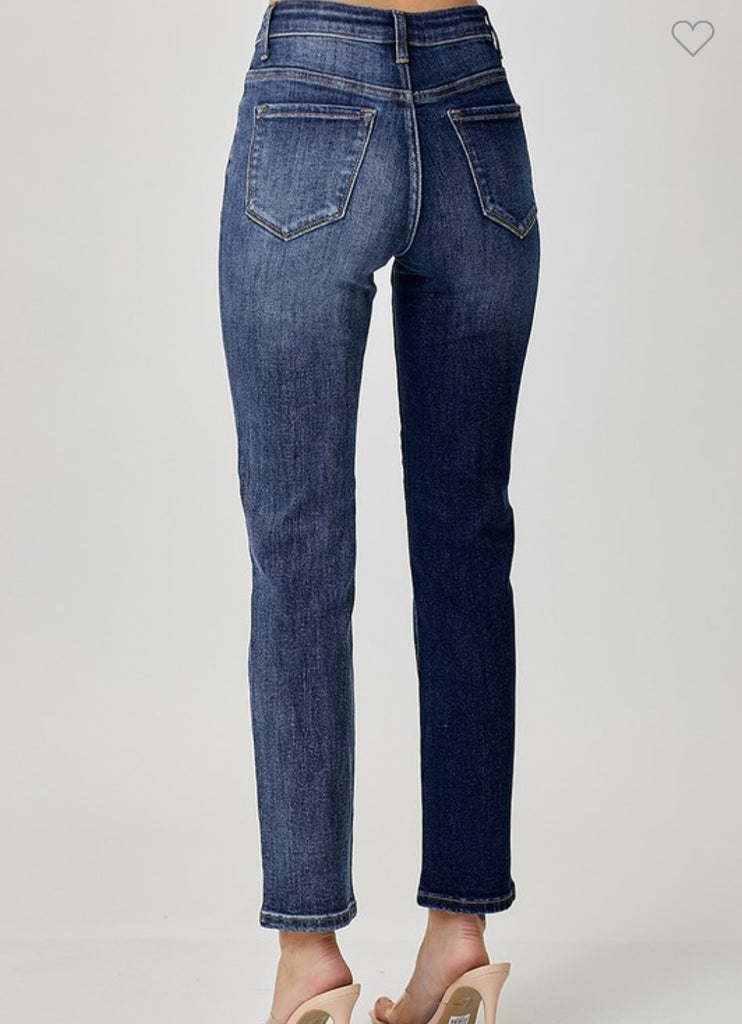 Risen Jeans Mid Rise Crossover Relaxed Skinny Jean
