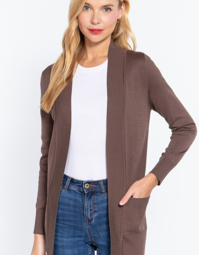 Open Sweater Cardigan w/ pockets (2 colors)