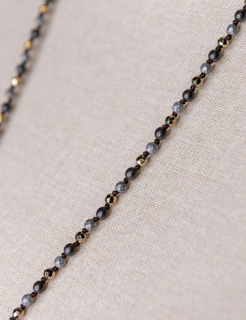Heather Necklace in Gray/Gold