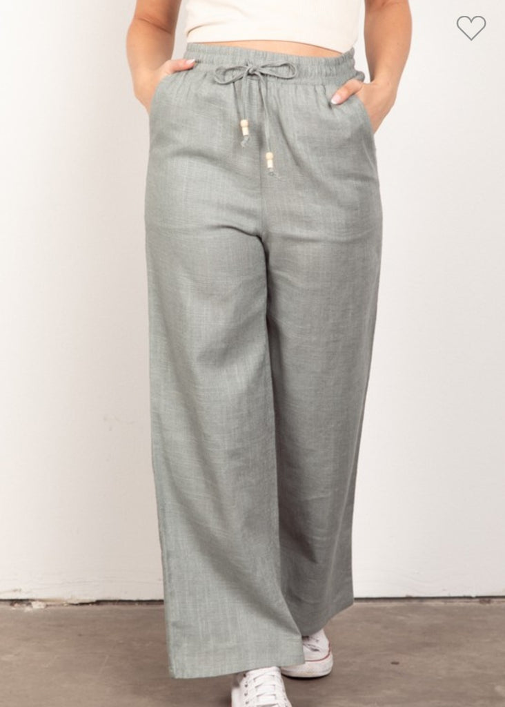 Elastic Waist Linen Pants (2 colors)