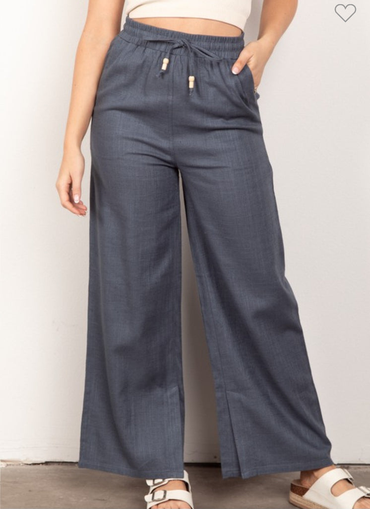 Elastic Waist Linen Pants (2 colors)