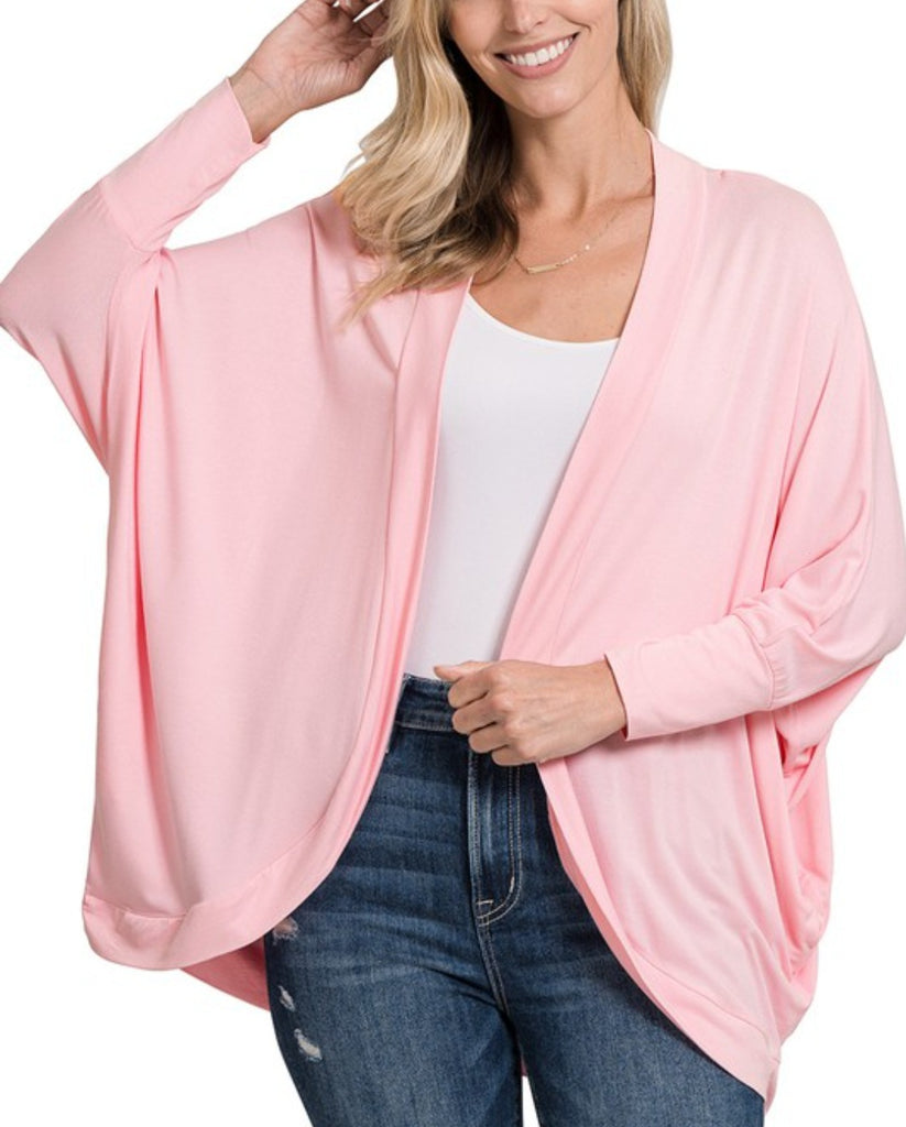 Curvy Dusty Pink Cacoon Wrap Cardigan