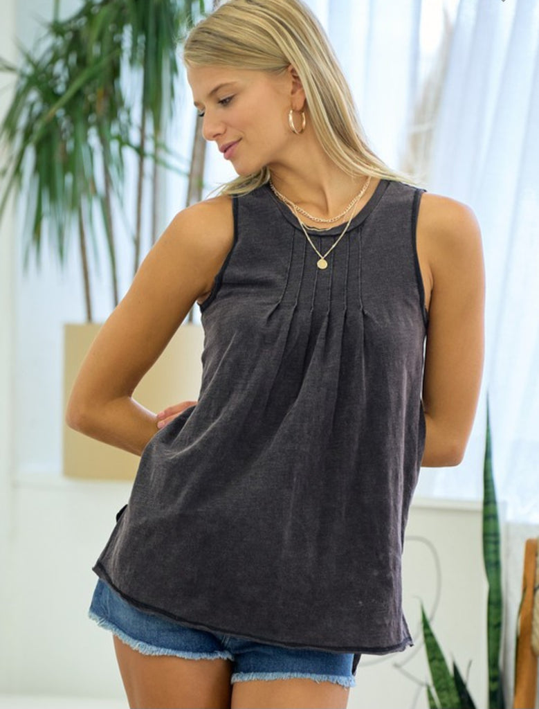 Washed Knit Top in Midnight
