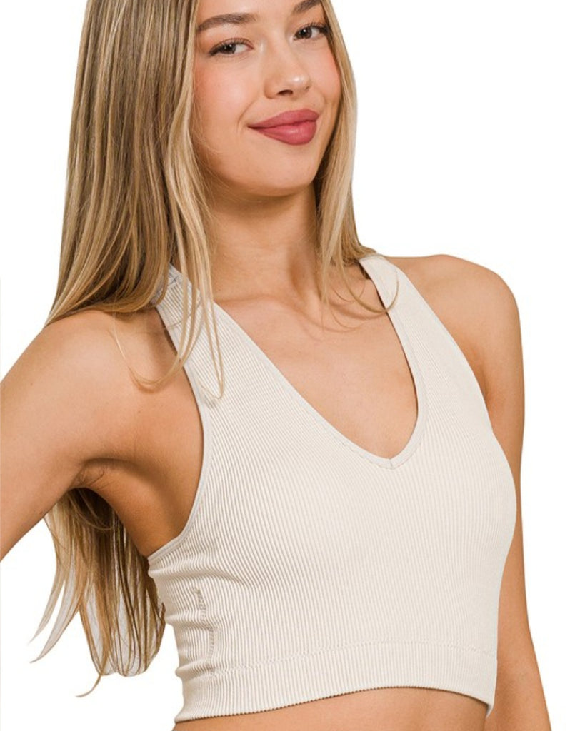 Ribbed Cropped Racerback Tank (3 colors)