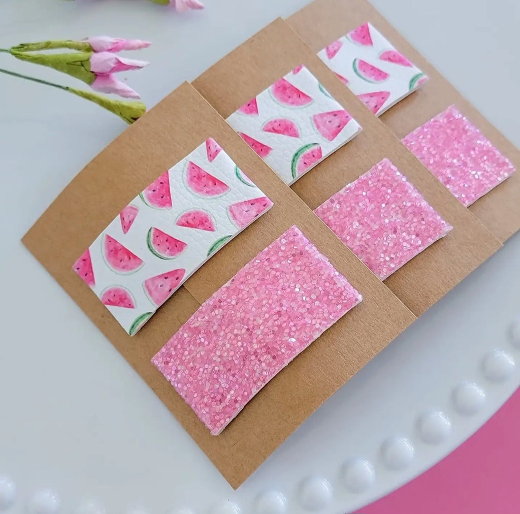 2" Rectangle Snap Clip Pair-Watermelon Slices