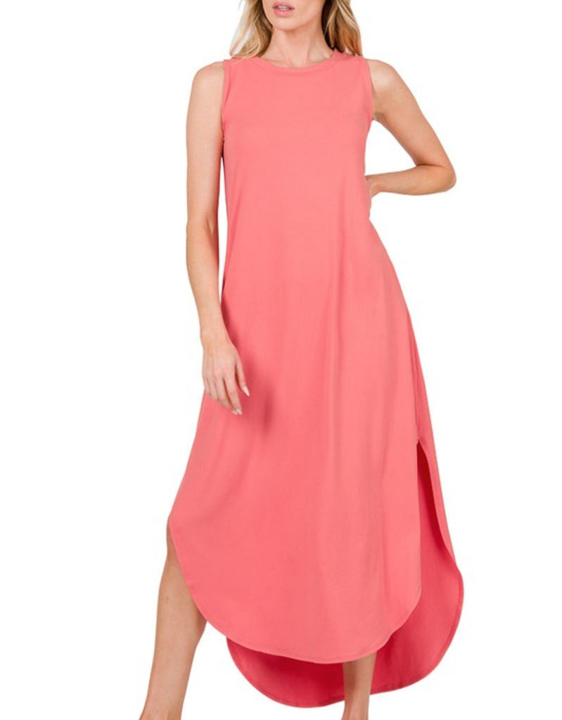 Desert Rose Sleeveless Side Slit Maxi Dress