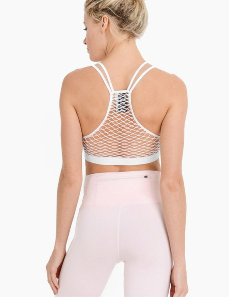 Fishnet Back Seamless Athleisure Bra