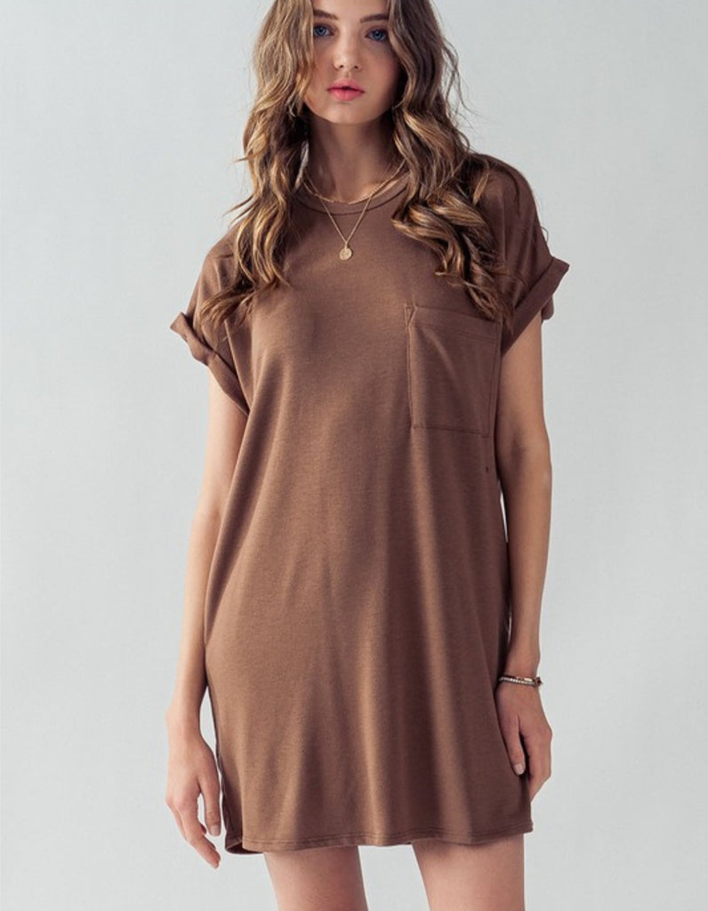 Dark Mocha Short Sleeve Dress