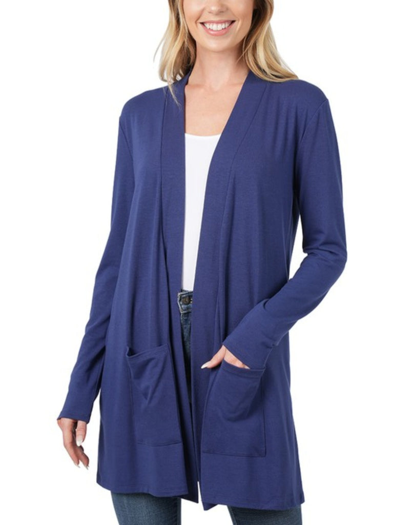 Slouchy Pocket Open Cardigan (2 colors)