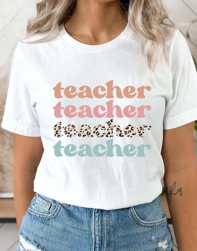 Stacked Teacher graphic tee
