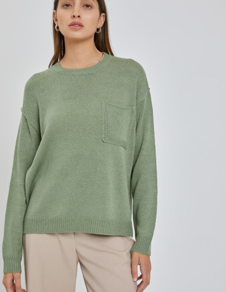 Light Olive Easy Sweater