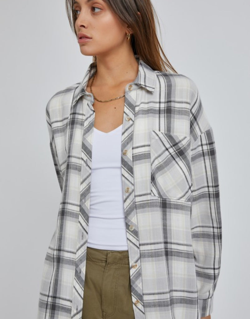 Oversized Boyfriend Flannel Shirt