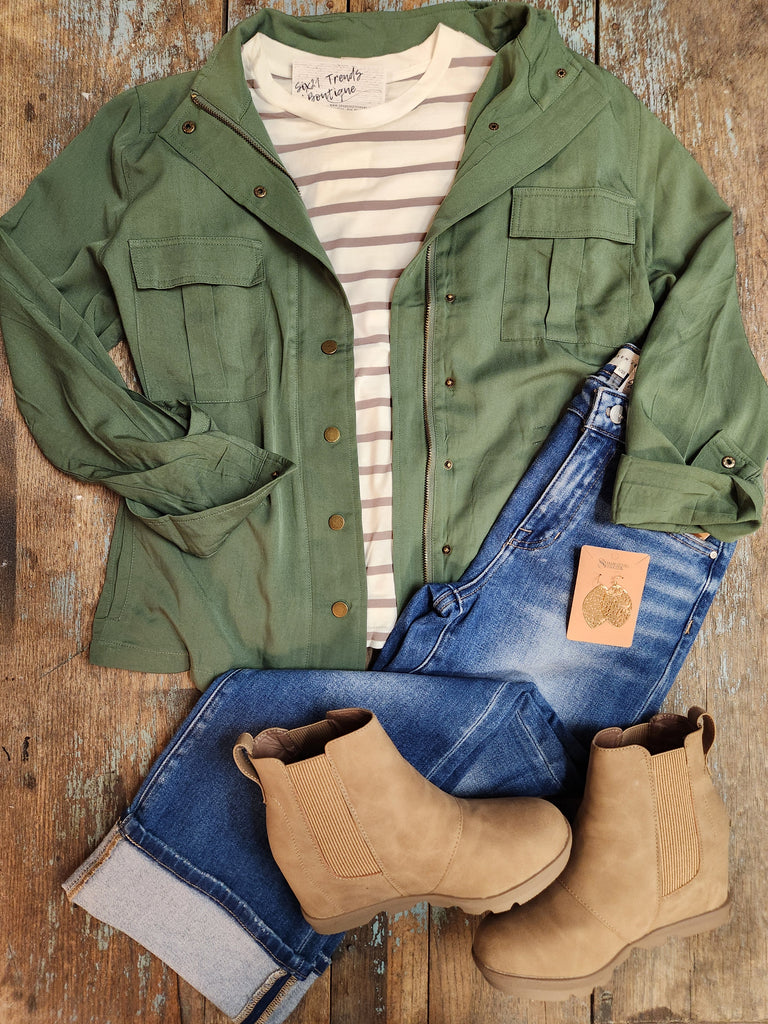 Green Light Weight Utility Jacket