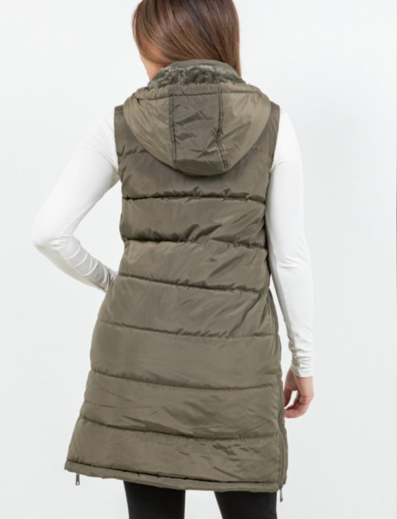 Puffer Long Vest (2 colors)
