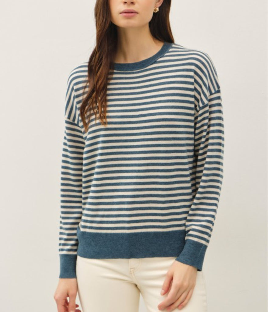 Teal Striped Sweater