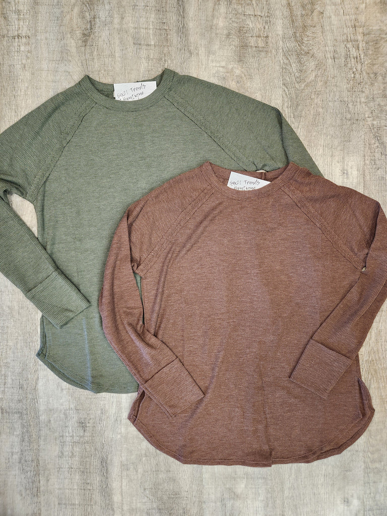 DOORBUSTER Waffle Long Sleeve Top (2 colors)