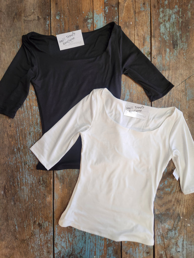 Brushed Boat Neck Everyday Top (2 colors)