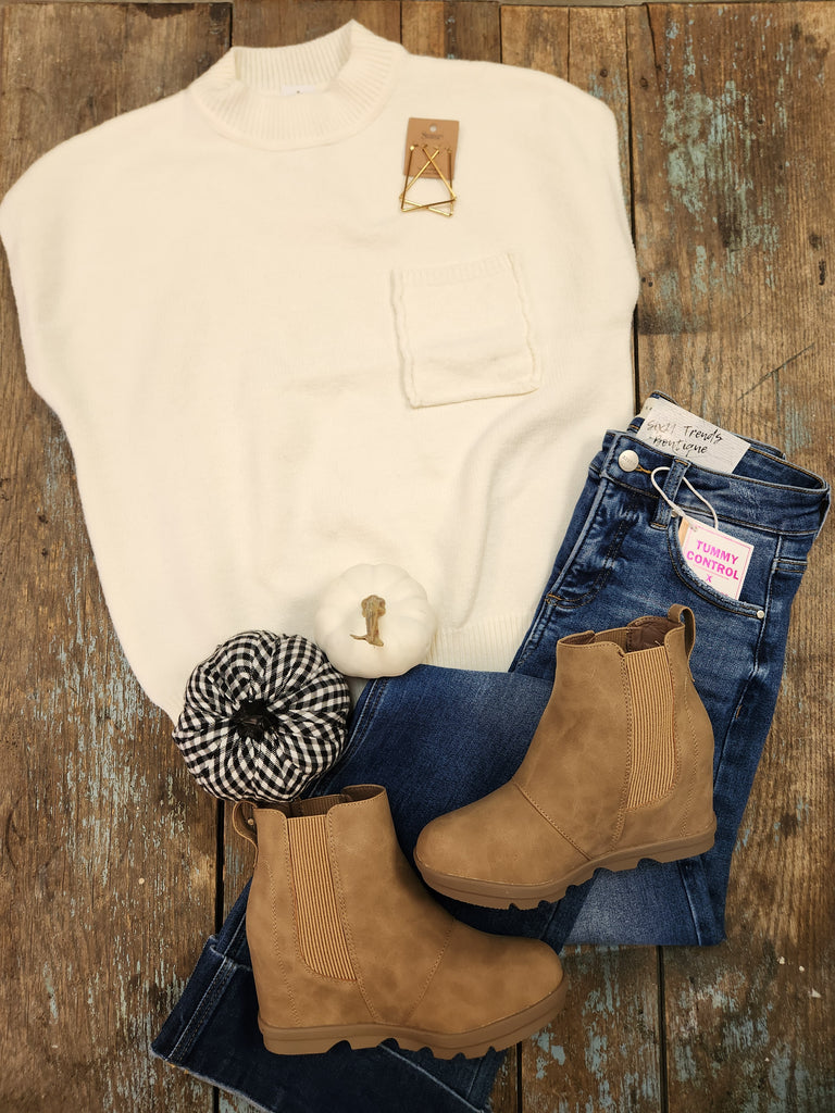 Ivory Mock Neck Sweater