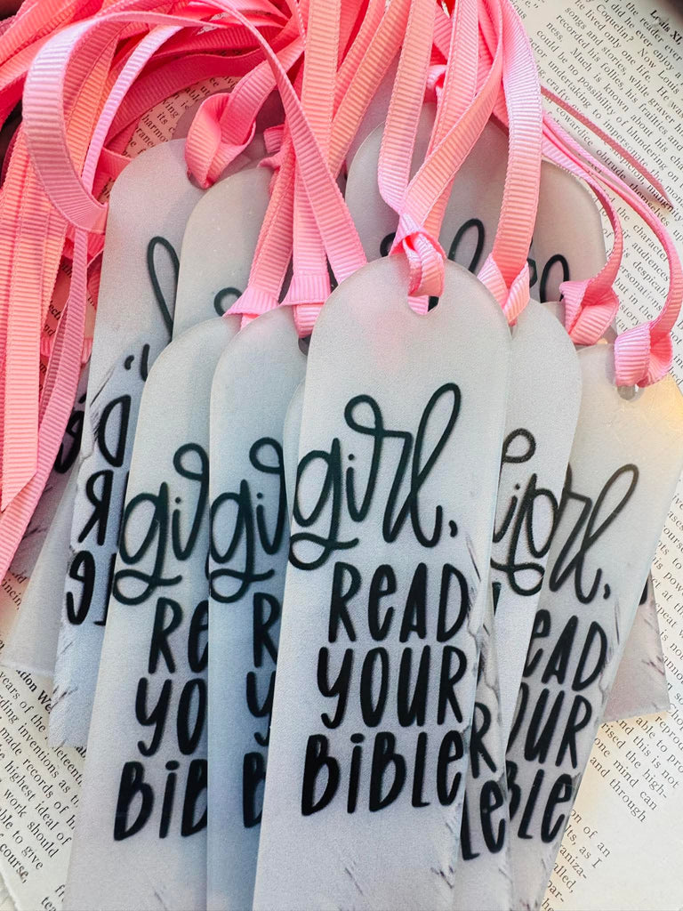 Pink Friday Acrylic Bookmark + Pink Cross Stud Earring Bundle