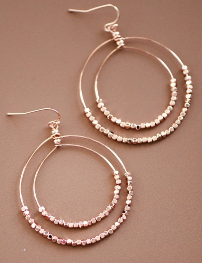 Double Circle Drop Earrings (2 colors)
