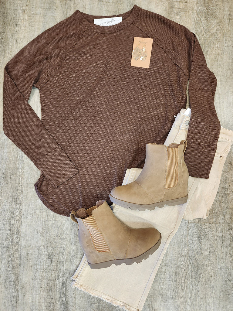 DOORBUSTER Waffle Long Sleeve Top (2 colors)